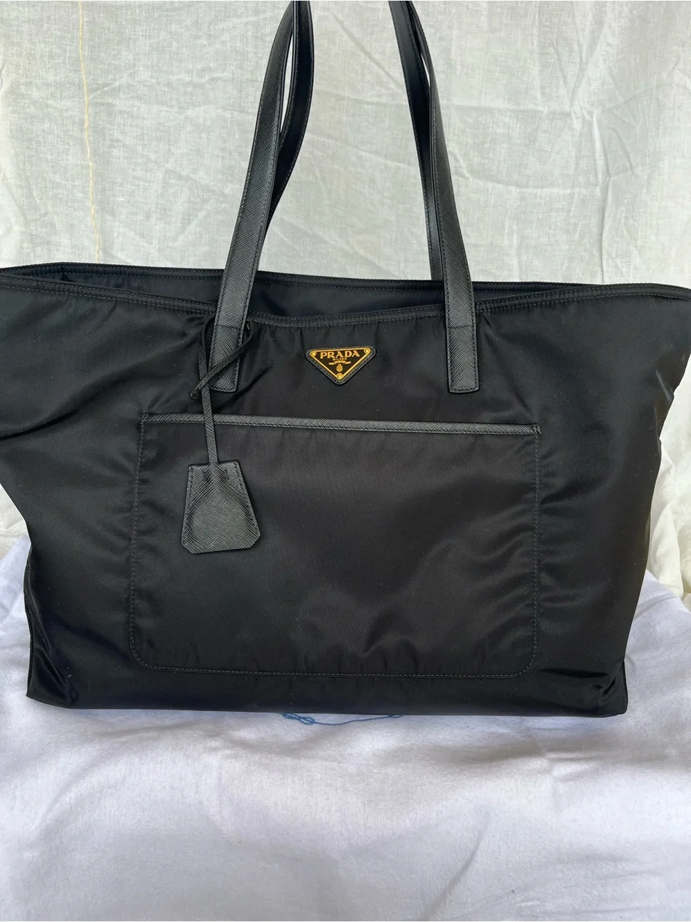 Prada Black 1978 Re-Edition Nylon Shopping Tote Bag - Prada